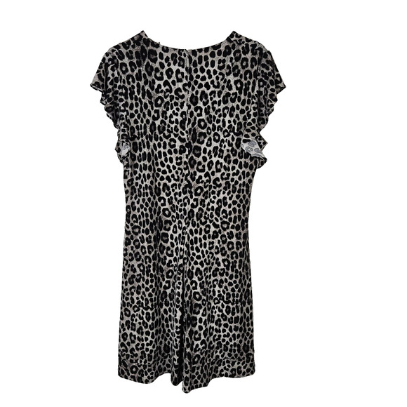 Michael Kors Leopard Print Dress Womens L Date Night Flowy Stretch Animal - Picture 2 of 7